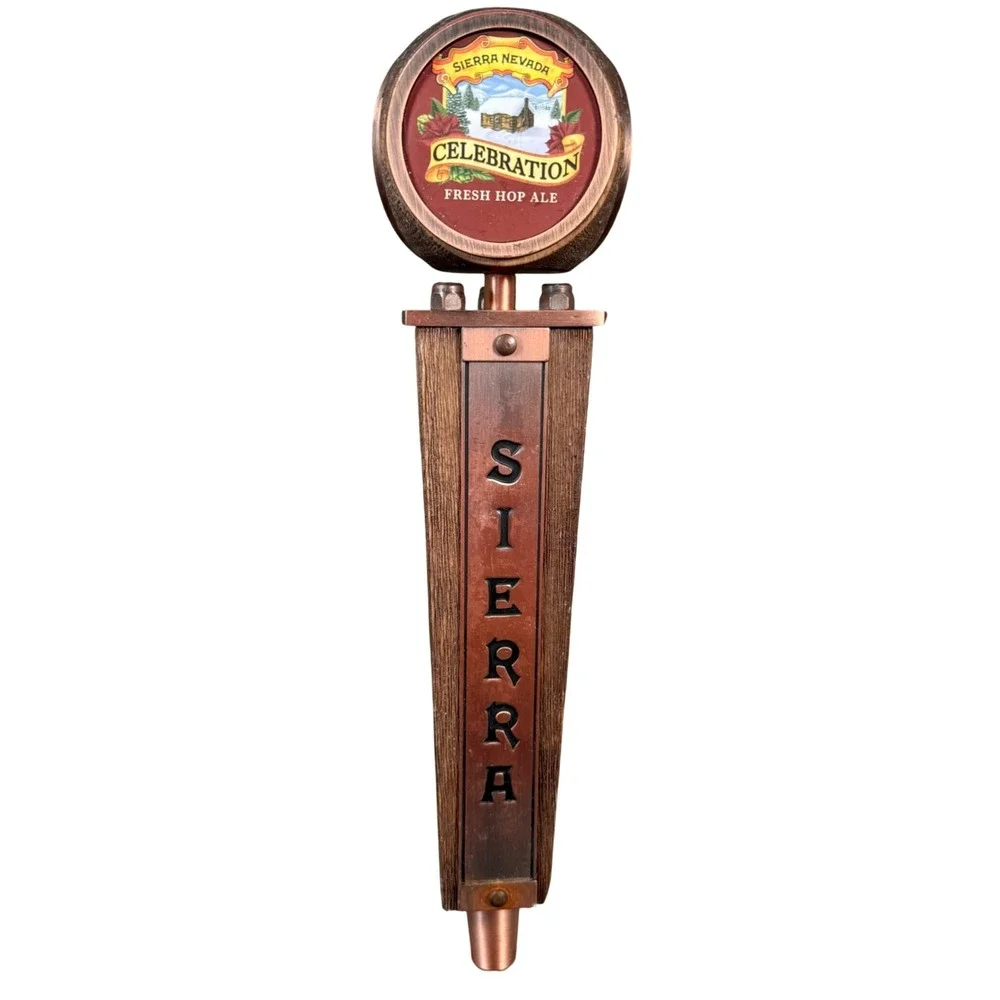 Sierra Nevada Celebration Fresh Hop Ale Beer Tap Handle Copper Wood Brown